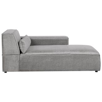 Beliani Beliani - Chaise Longue Moderna Tapizado De Tela Gris Izquierda Hellnar
