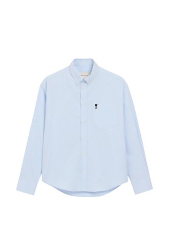 Ami boxy fit overhemd, button-down kraag en geborduurd Ami De Coeur