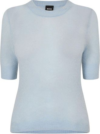 HUGO BOSS Womens 10266994 01 T-Shirt in Pastel Blue - Size 10 UK