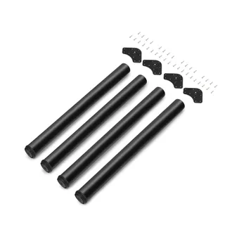 Emuca Lote De 4 Patas Para Mesa, Di&aacute;metro 60mm, H 830mm, Acero, Pintado Negro - Emuca