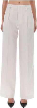 Pantaloni Torino Wide Leg Geplooide Broek - Dames - Wijde Broeken - Beige - S - Broeken