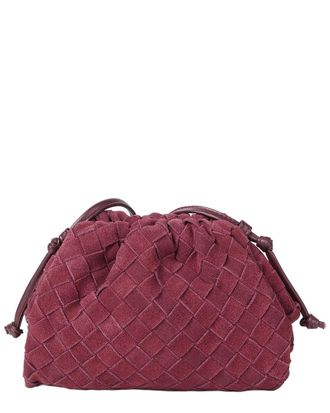 Tiffany & Fred Woven Suede Mini Drawstring Crossbody Bag