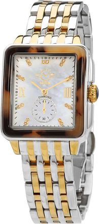 Gevril Group Bari Tortoise Diamond Mother of Pearl Dial Ladies Watch 9247B