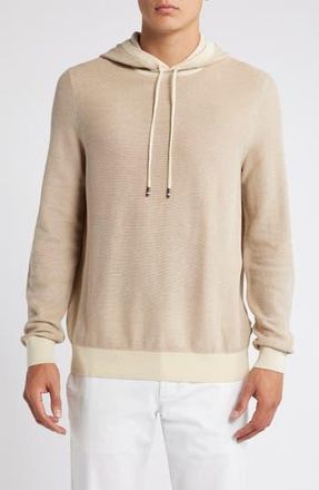 BOSS Trapani Mesh Sweater Hoodie in Open Wht at Nordstrom Rack, Size Medium