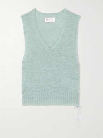Maison Margiela Gilet In Canapa - Blu