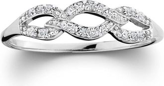 Pompeii3 1/10ct Petite Diamond Infinity Ring 10K White Gold