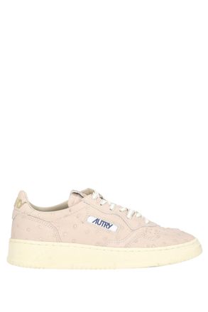 Autry Medalist Womens Ostrich-Effect Leather Sneakers