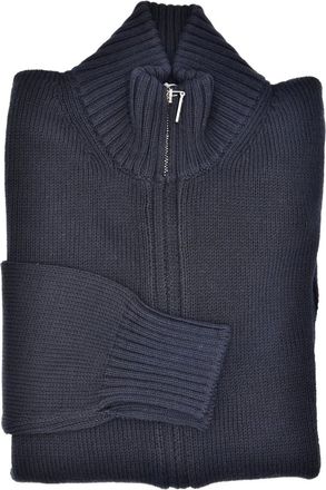 Cruciani Katoenen vest met rits - Blauw