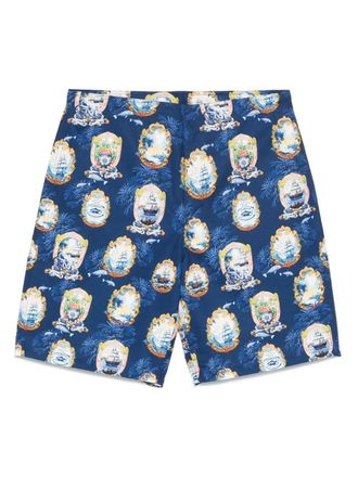 Camilla Shorts met grafische print - Blauw