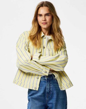 Pieces Giacca di jeans color vaniglia francese-Neutro