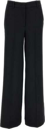 P.A.R.O.S.H. Black Stretch Wool Satin Stripe Tailored Pants