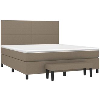 vidaXL Vidaxl - Cama Box Spring Con Colch&oacute;n Tela Gris Taupe 180x200 Cm