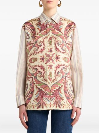 Etro Gestreepte Shirt Met Geplaatste Print