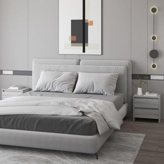 vidaXL Vidaxl - Mesita Noche 2 Uds Madera Ingenier&iacute;a Gris Sonoma 45x34,5x44,5cm