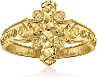 Ross-Simons Italian 10kt Yellow Gold Cross Ring
