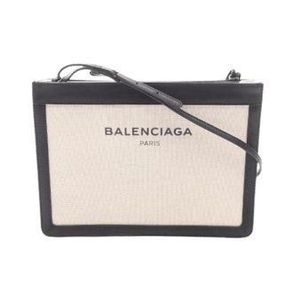Balenciaga Pre-owned Cross Body Bags, female, Beige, Size: ONE SIZE Pre-owned Navy Pochette Shoulder Bag