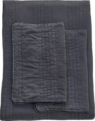 Melange Home Stone Washed Cotton Quilt & Sham Set in Charcoal at Nordstrom Rack, Size Twin