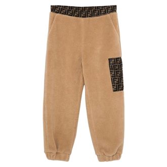 Fendi Teddy Joggers - male - Fendi - Sweatpants - Beige - 10 Y - Kids