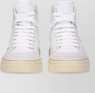 Ferragamo leather high-top sneakers