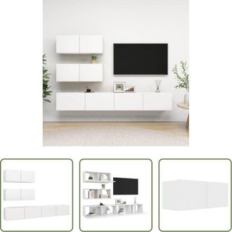 vidaXL Armadietto TV - Set Mobili Porta TV 4 pz Bianco in Legno Multistrato