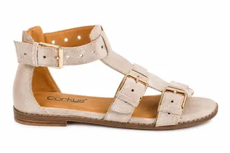 Corkys Footwear Womens Glad You Made It Sandal In Camel Faux Suede