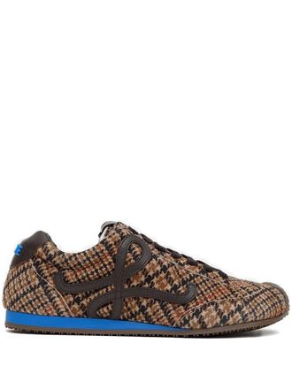 Loewe Ballet Runner 2.0 check trainers - men - Suede/Leather/Rubber/Calf Leather - 43 - Brown