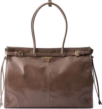 Prada Borsa tote Bonnie in pelle - Marrone