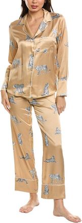 Petite Plume 2Pc Mulberry Silk Panthere Pajama Set