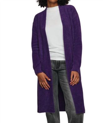 Rino&Pelle Gambler Long Cardigan In Eggplant