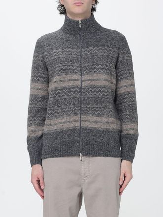 Brunello Cucinelli Cardigan a righe in cashmere e lana con collo a dolcevita