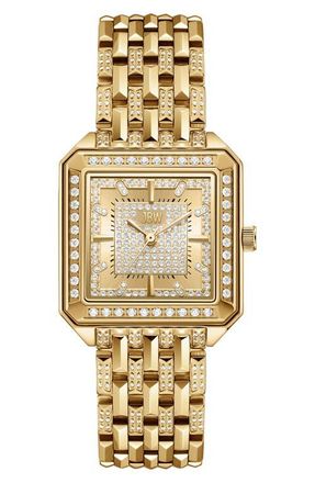 JBW Astra Crystal Pav&eacute; Bracelet Watch, 29mm in Gold at Nordstrom