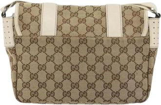 Gucci Pre-owned Vintage Cross Body Bag - Dames - Vintage Schoudertas - Beige - ONE Size - Leer - Vintage