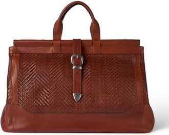 Brunello Cucinelli Braided leather and cowhide bag in Cognac at Nordstrom