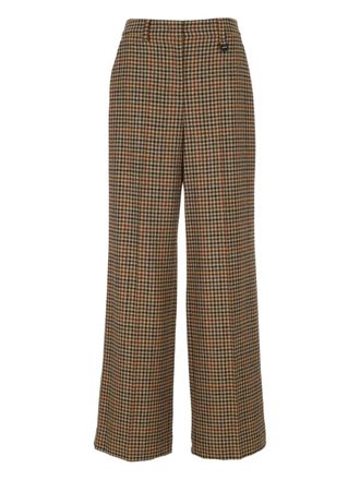 Lorena Antoniazzi check-pattern trousers - Brown