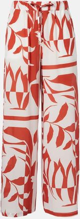 Max Mara Voto printed silk wide-leg pants
