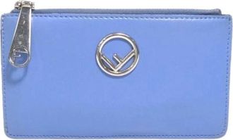 Fendi Pre-owned Leren Portemonnee - Dames - Vintage Accessoires - Blauw - ONE Size - Leer - Vintage
