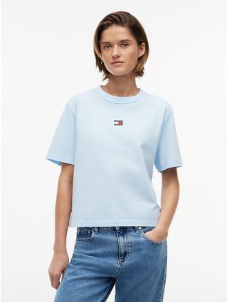 Tommy Hilfiger Womens Tommy Jeans Badge Boxy T-Shirt - Blue - XL