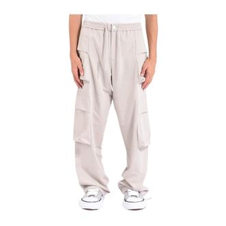BONSAI Straight Trousers, male, Gray, XL, Cargo Trousers with elastic waist