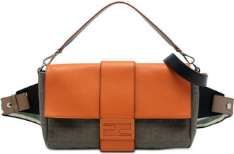 Fendi Pre-owned Fendi Large Zucca Canvas and Leather Convertible Belt Baguette 7VA478 ABGD 208-10429