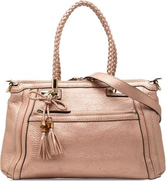 Gucci Pre-owned Gucci Metallic Pebbled Calfskin Bella Satchel Ladies 36LTWTQ6EP48F57U