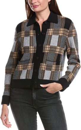 Forté Cashmere Short Plaid Wool & Cashmere-Blend Shacket