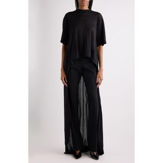 Balenciaga Crop Train T-Shirt in Black at Nordstrom, Size Medium