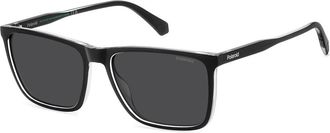 Polaroid Zwart Grijs Gepolariseerde Zonnebril - Heren - Zonnebrillen - Zwart - 58 MM - Accessoires