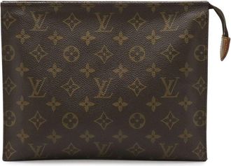 Louis Vuitton Brown Coated/Waterproof Canvas Poche Toilette 26 (Authentic Pre- Loved)