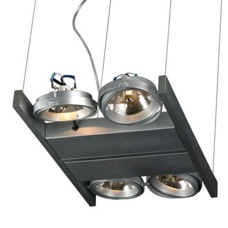 Netlighting 4 Light Commercial Lighting Aluminum G53 Bulb in Grey