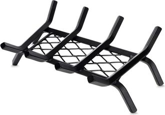 Elle Rejilla Para Chimenea De Alta Resistencia De 43,2 Cm Con Retenedor De Brasas, Rejilla Para Le&ntilde;a De 1,27 Cm Para Chimenea Interior, Accesorios Para Chi