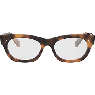 Celine 3 Dots 53mm Cat Eye Optical Glasses in Blonde Havana at Nordstrom