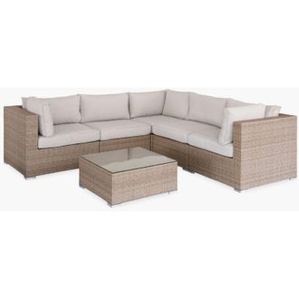 Sweeek Salotto da giardino angolare in resina intrecciata, 5 posti