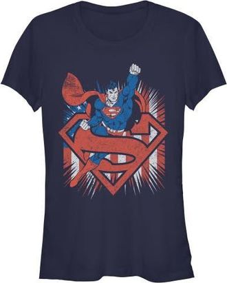 Superman Juniors Superman Festive Pose T Shirt in Navy Blue at Nordstrom, Size Xx-Large