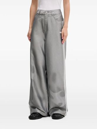 adidas stripe-detail jeans - women - Fabric - 35 - Grey